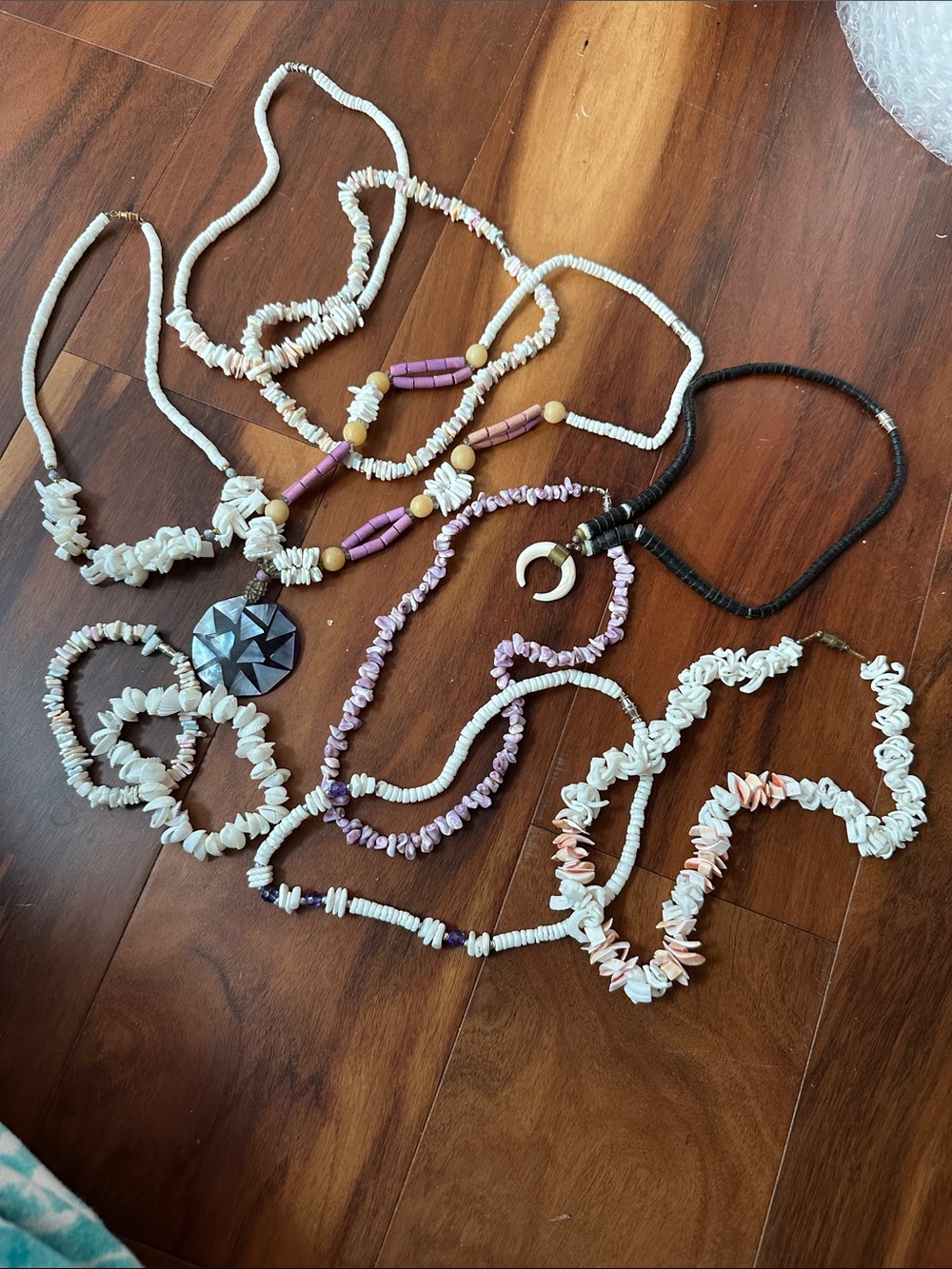 Eight beach shell boho vibe necklaces